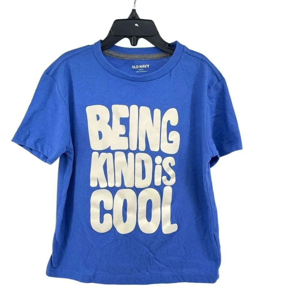 Kindness Shirt Kids Old Navy Blue “Being Kind Is Cool” Graphic Tee Size S 6-7
