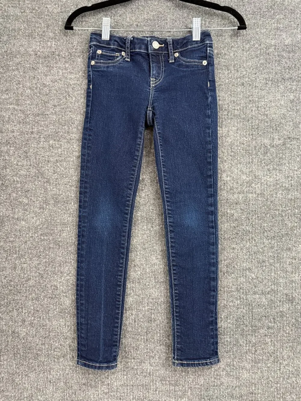 Gap Kids Stretch Super Skinny Jeans Girls Size 7 Dark Wash Adjustable Waist
