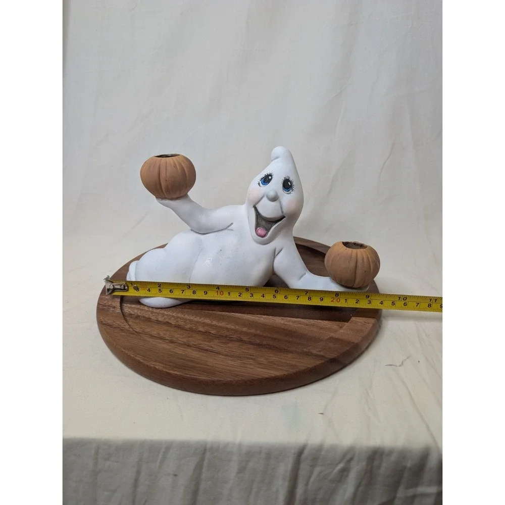 Vintage Halloween‎ Ceramic Laying Ghost Candle Holder Holiday Figurine