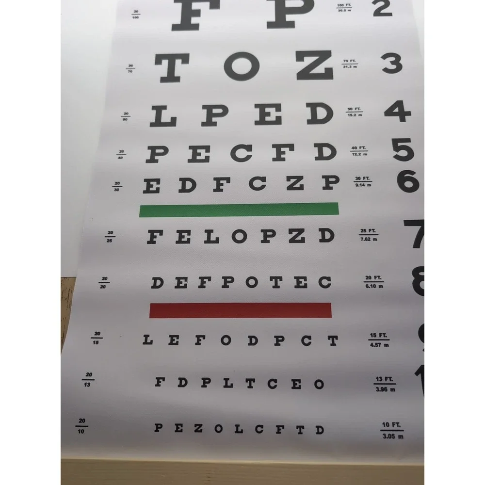 Eye Charts‎ for Eye Exams 20 Feet Snellen Eye Chart with Wooden Frame Chart Only