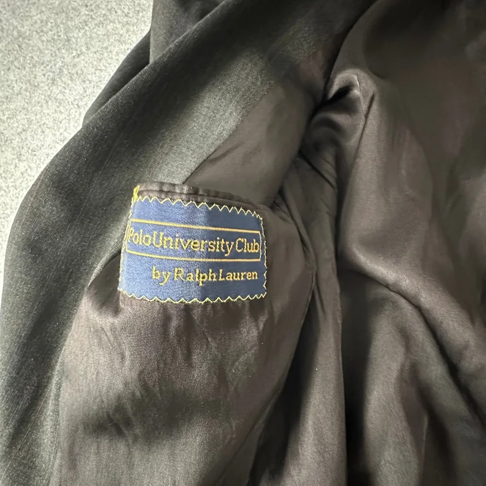 Polo University Club Ralph Lauren Blazer Mens 38R Charcoal Grey Pinstripe