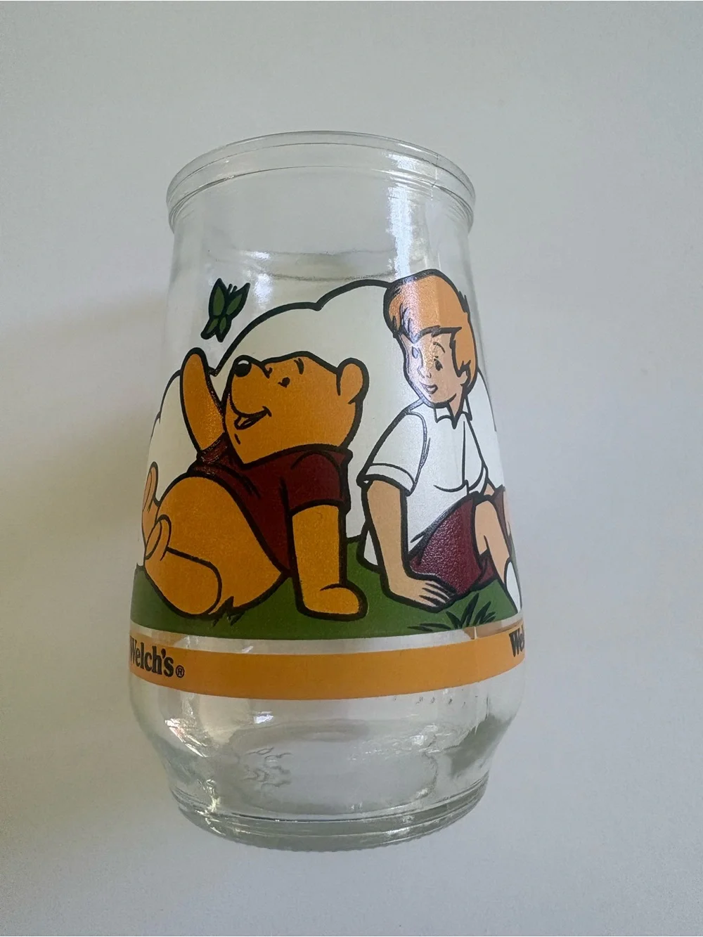 Vintage Winnie the Pooh and Christopher Robin Glass Jar