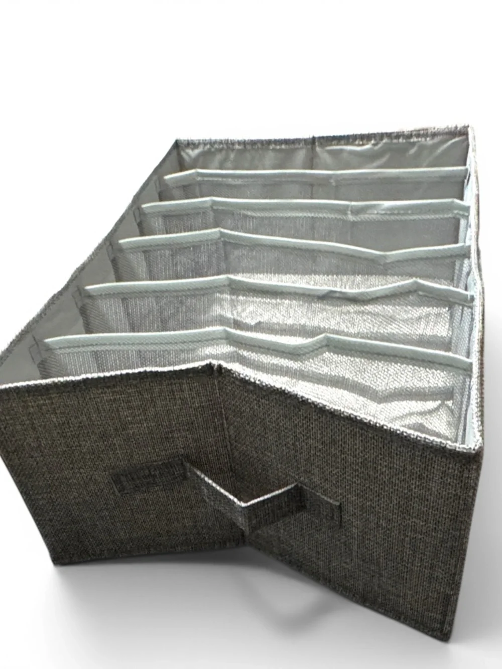 Foldable Gray Drawer Organizer | 5 Compartment Sock & Lingerie Storage