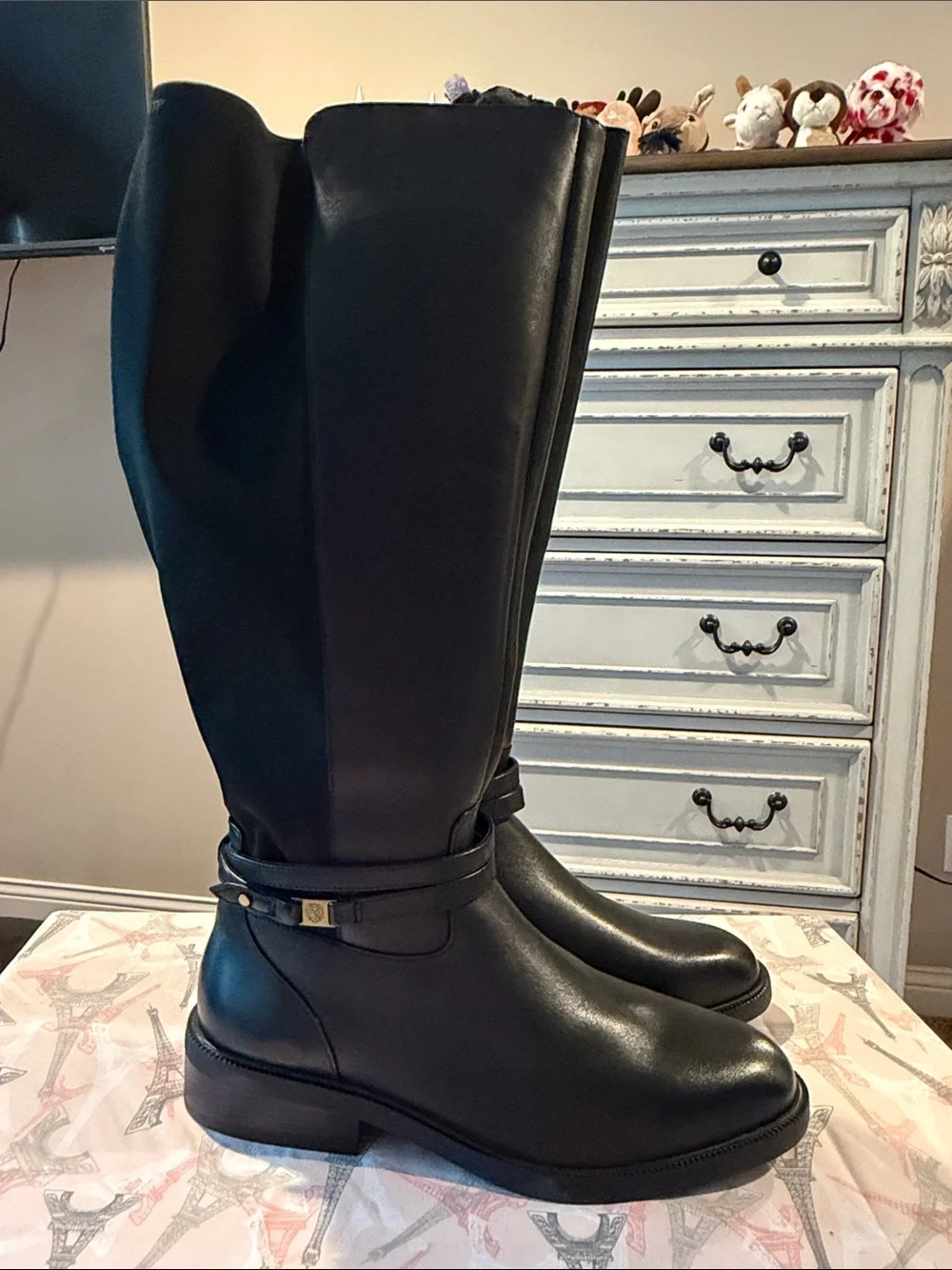 Vince Camuto Black Over-the-Knee Leather Boots