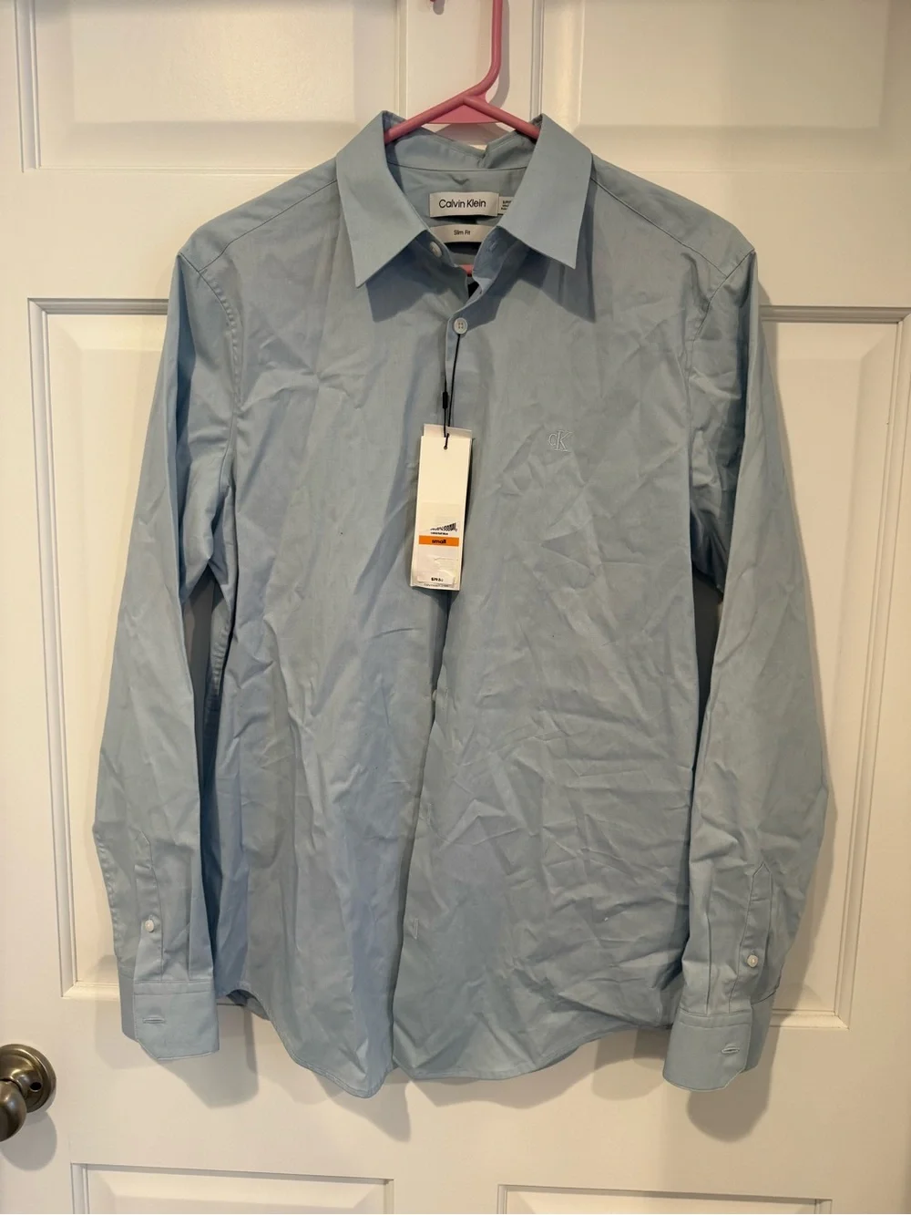 Light Blue Slim Fit Calvin Klein Men's Dress Shirt