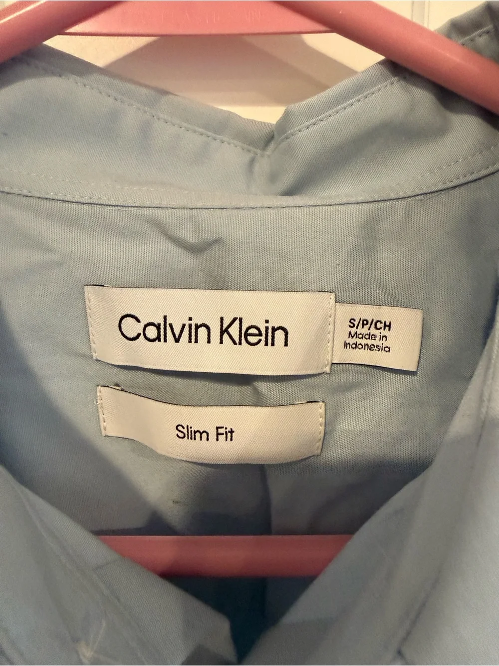 Light Blue Slim Fit Calvin Klein Men's Dress Shirt
