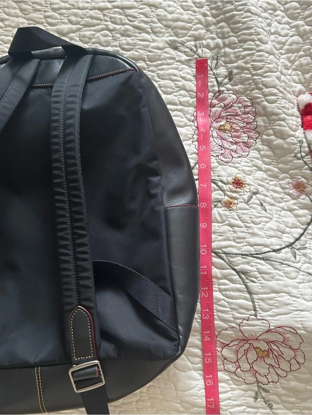 Coach Black Leather Backpack with Mickey Mouse Accent