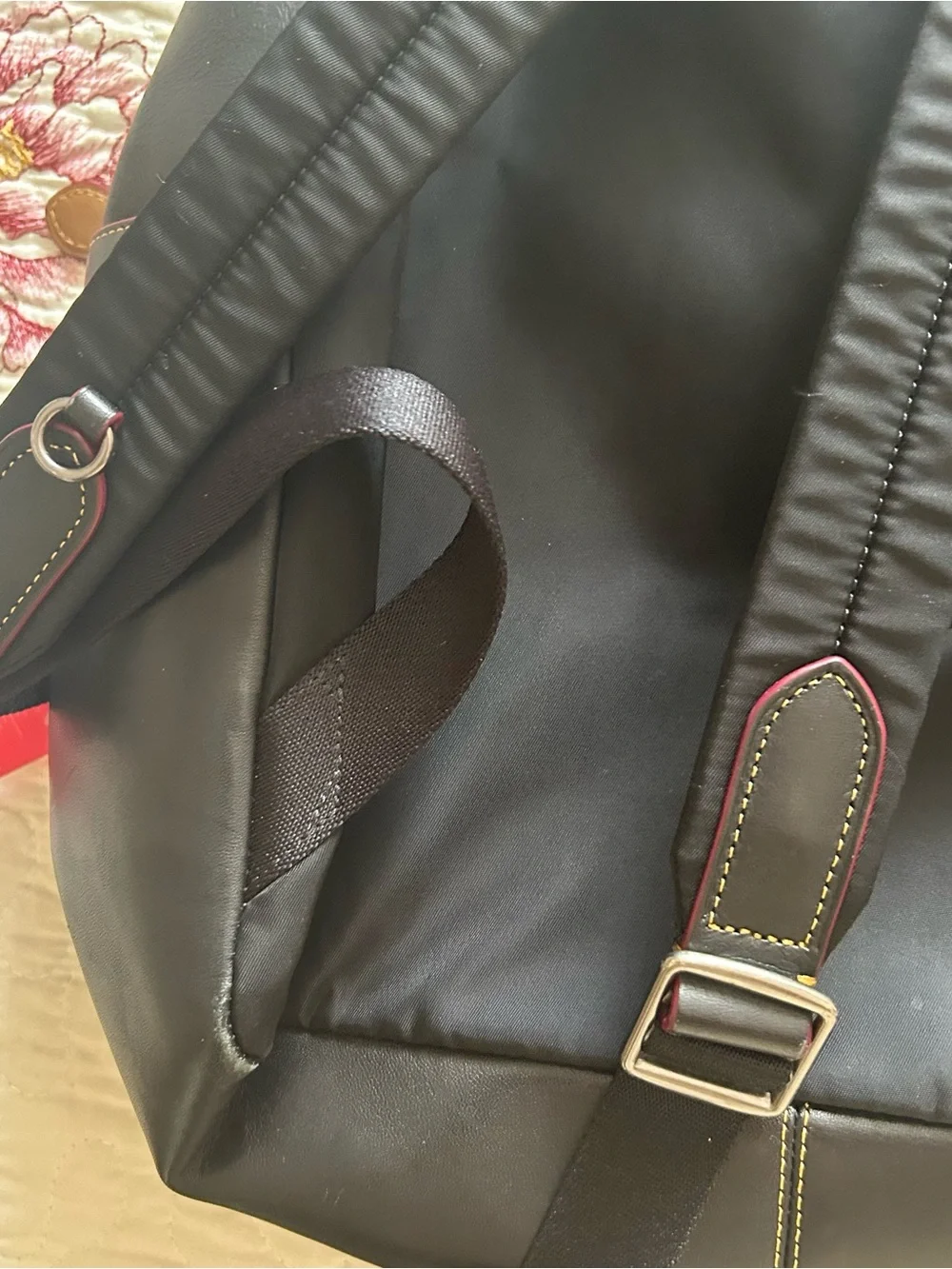Coach Black Leather Backpack with Mickey Mouse Accent