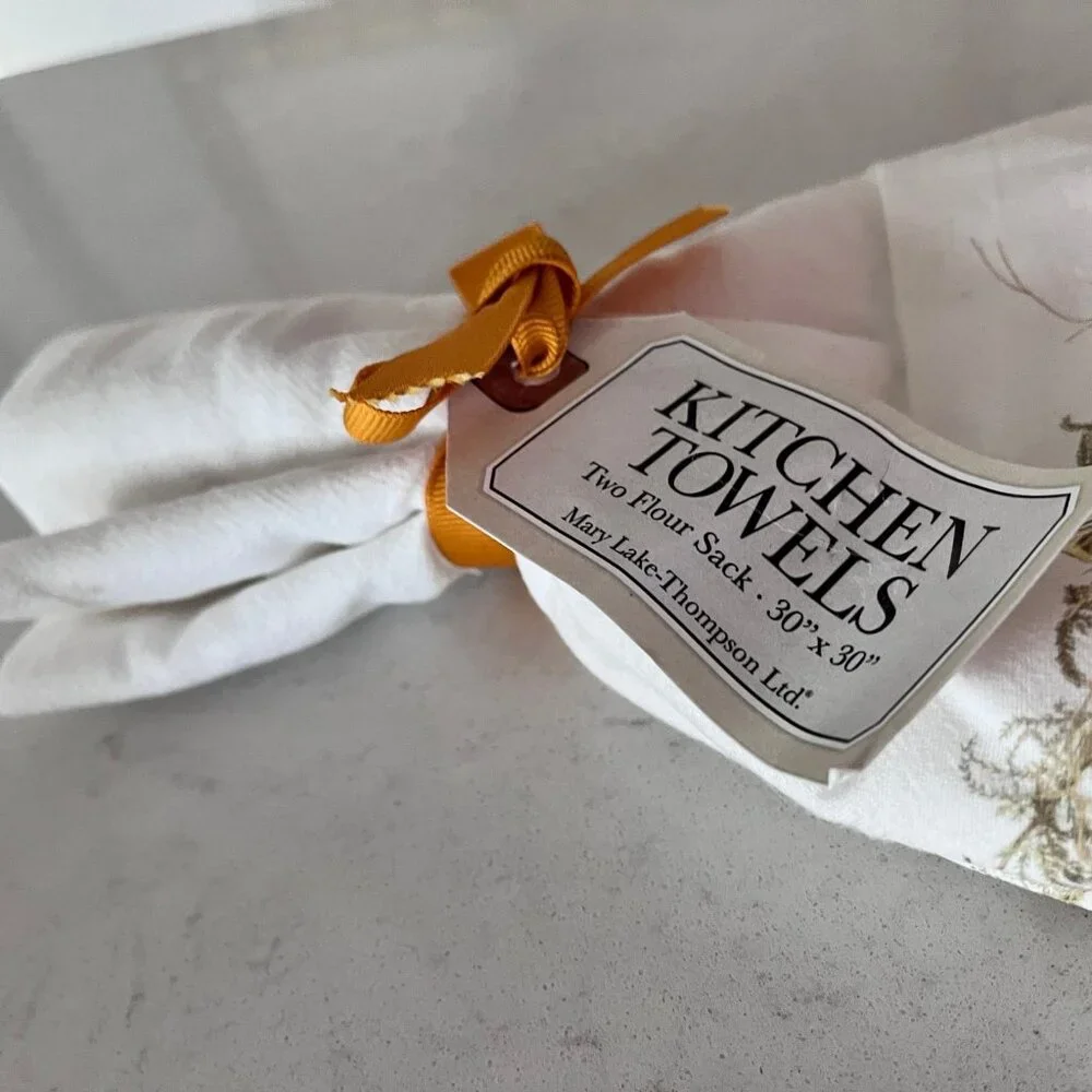 NEW 2 Kitchen Tea‎ Dish Towels “gather” thanksgiving towel 100% Cotton