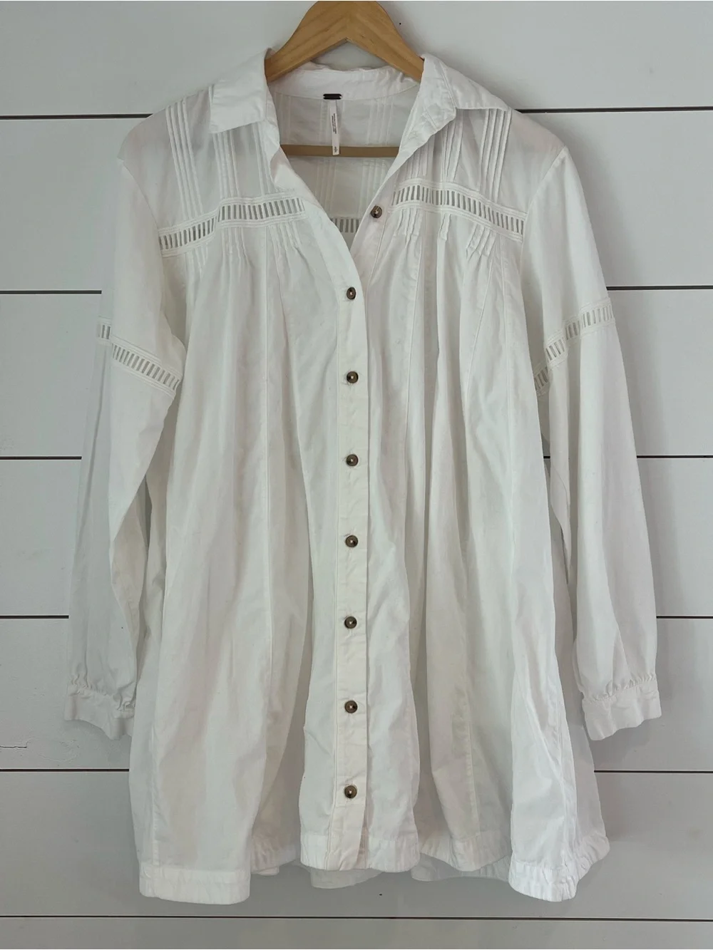 Free People Kennedy Dress White Button-Down boho cottagecore‎ coastal cowgirl