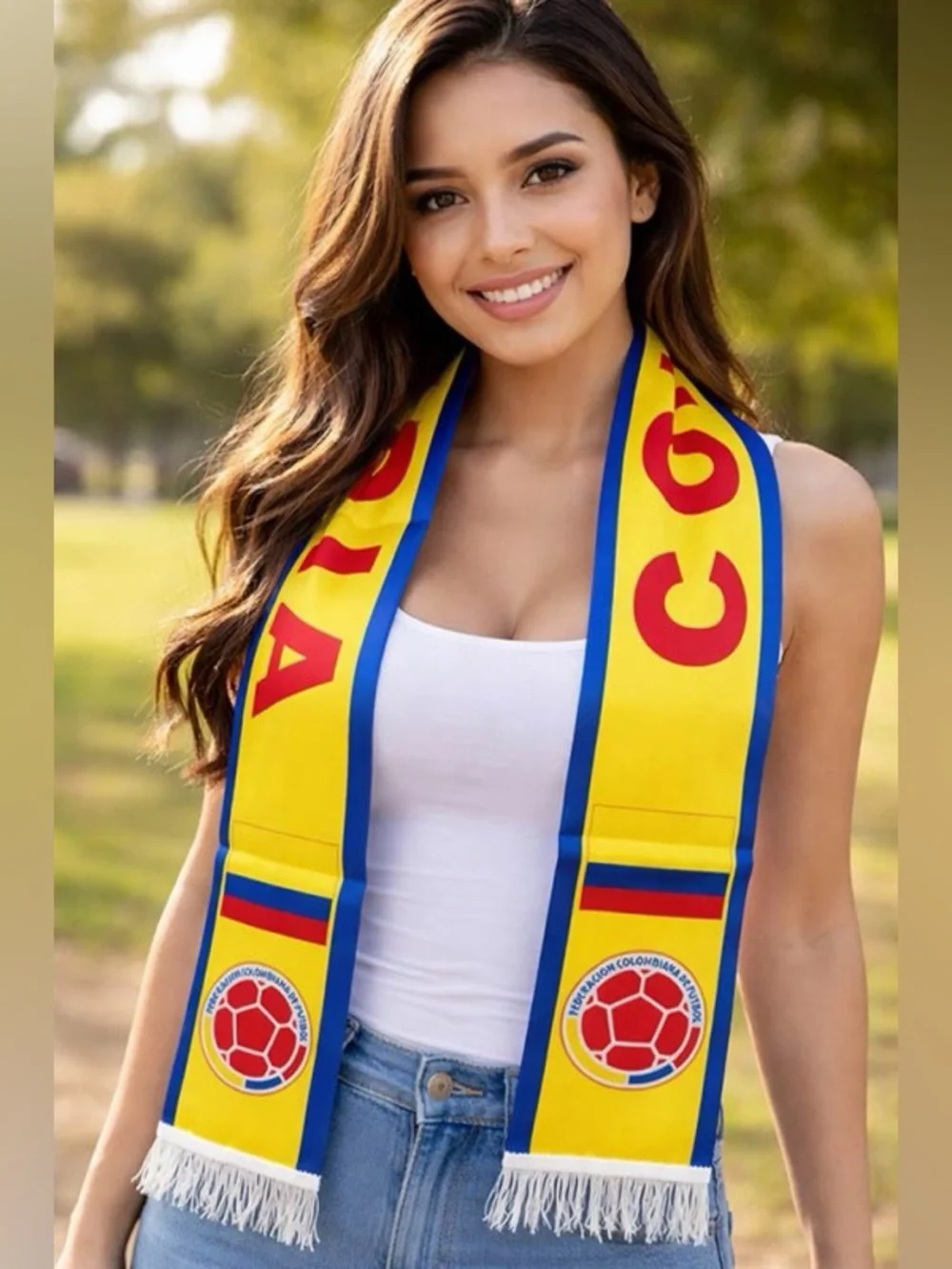 Brazil Green Yellow Patriotic Soccer Fan Gear World Cup Game Day Team Scarf