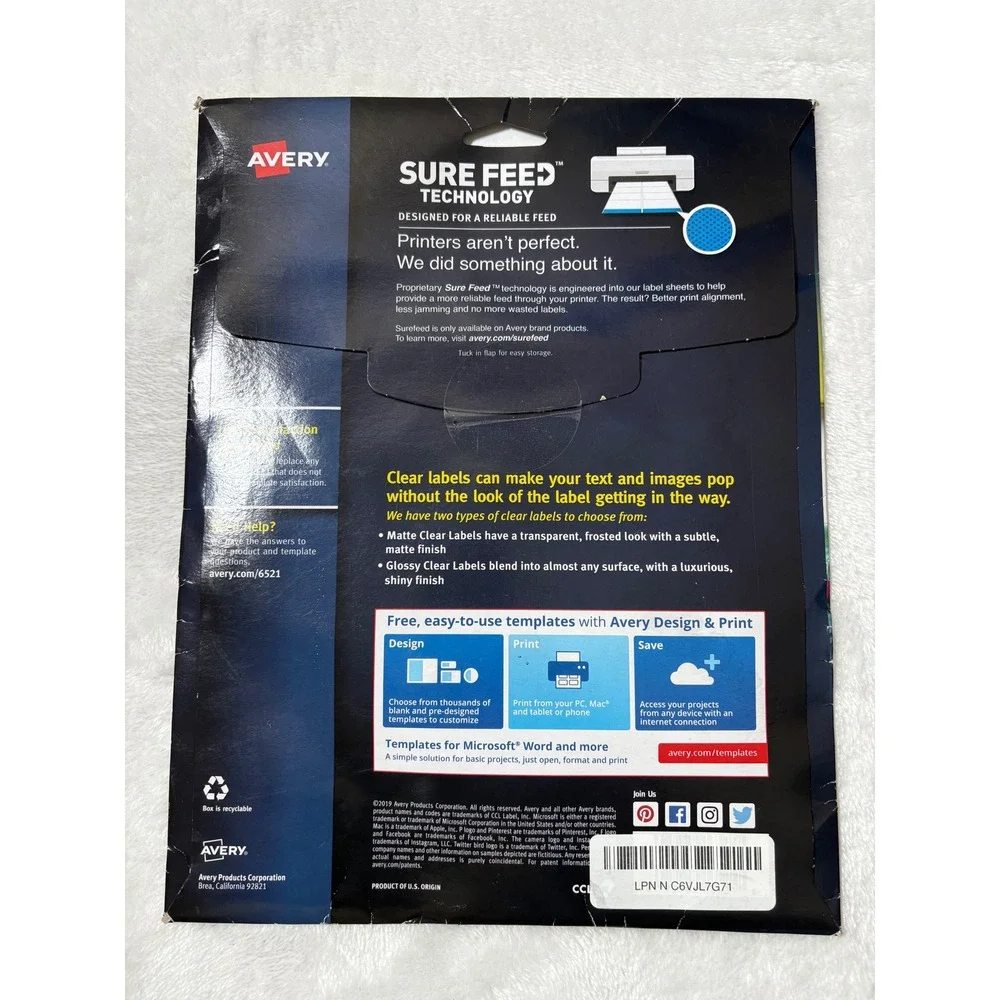 Avery 6521 glossy
