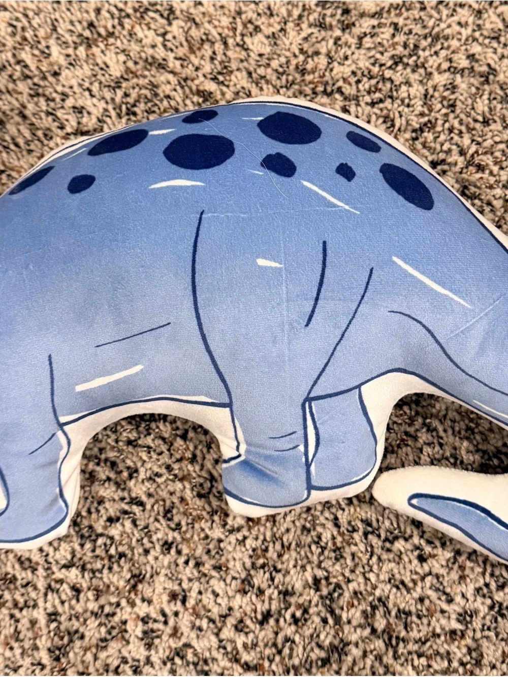 Blue Dino Plush Accent Pillow - Cute Decorative Throw