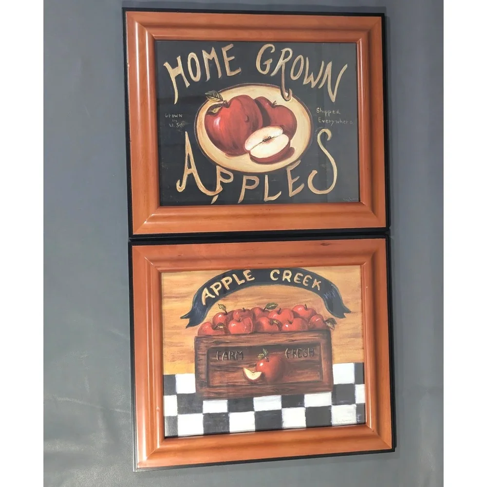 Nancy Wiseman Apple Creek Home Grown Apples Framed Wall Art Set of 2