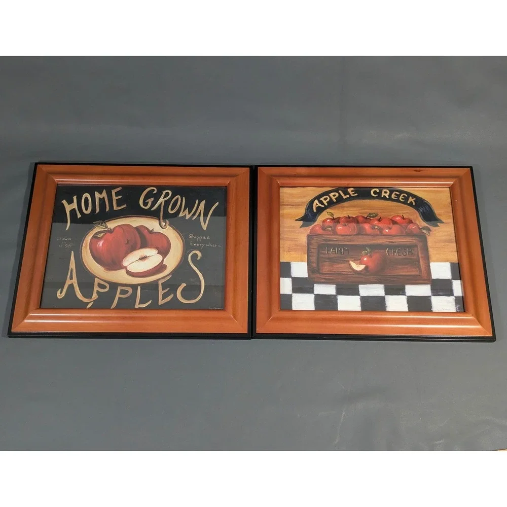 Nancy Wiseman Apple Creek Home Grown Apples Framed Wall Art Set of 2