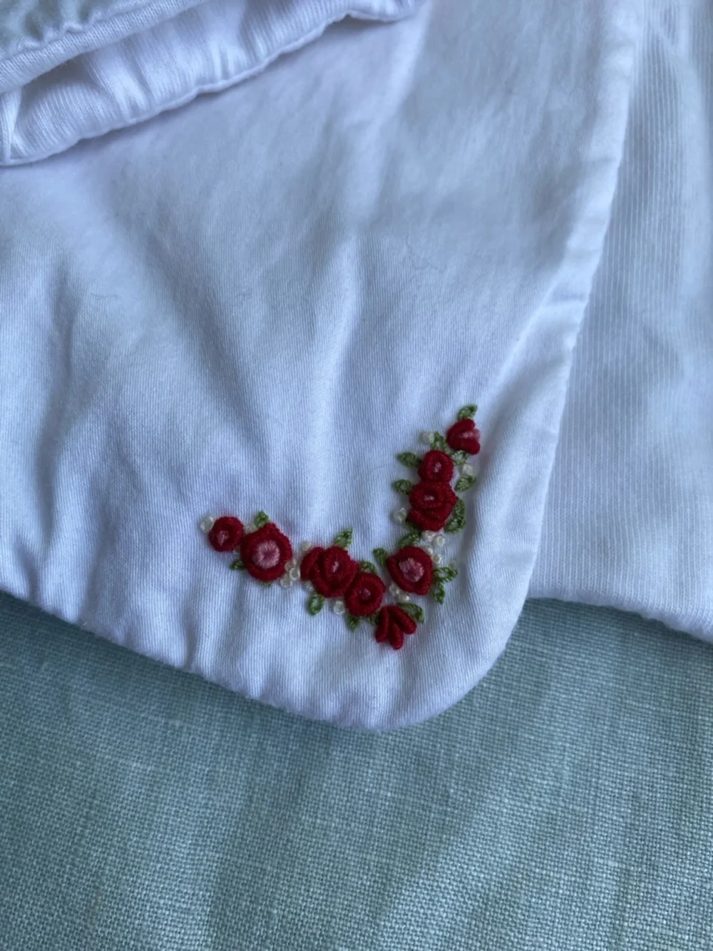 Ralph Lauren white cotton floral embroidered long sleeve padded jacket