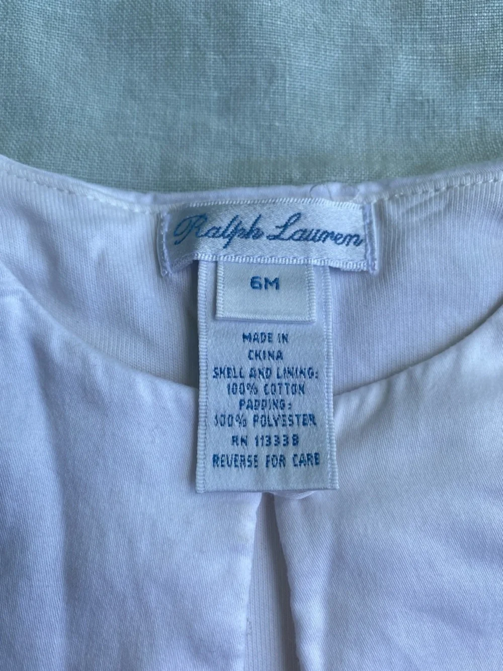 Ralph Lauren white cotton floral embroidered long sleeve padded jacket