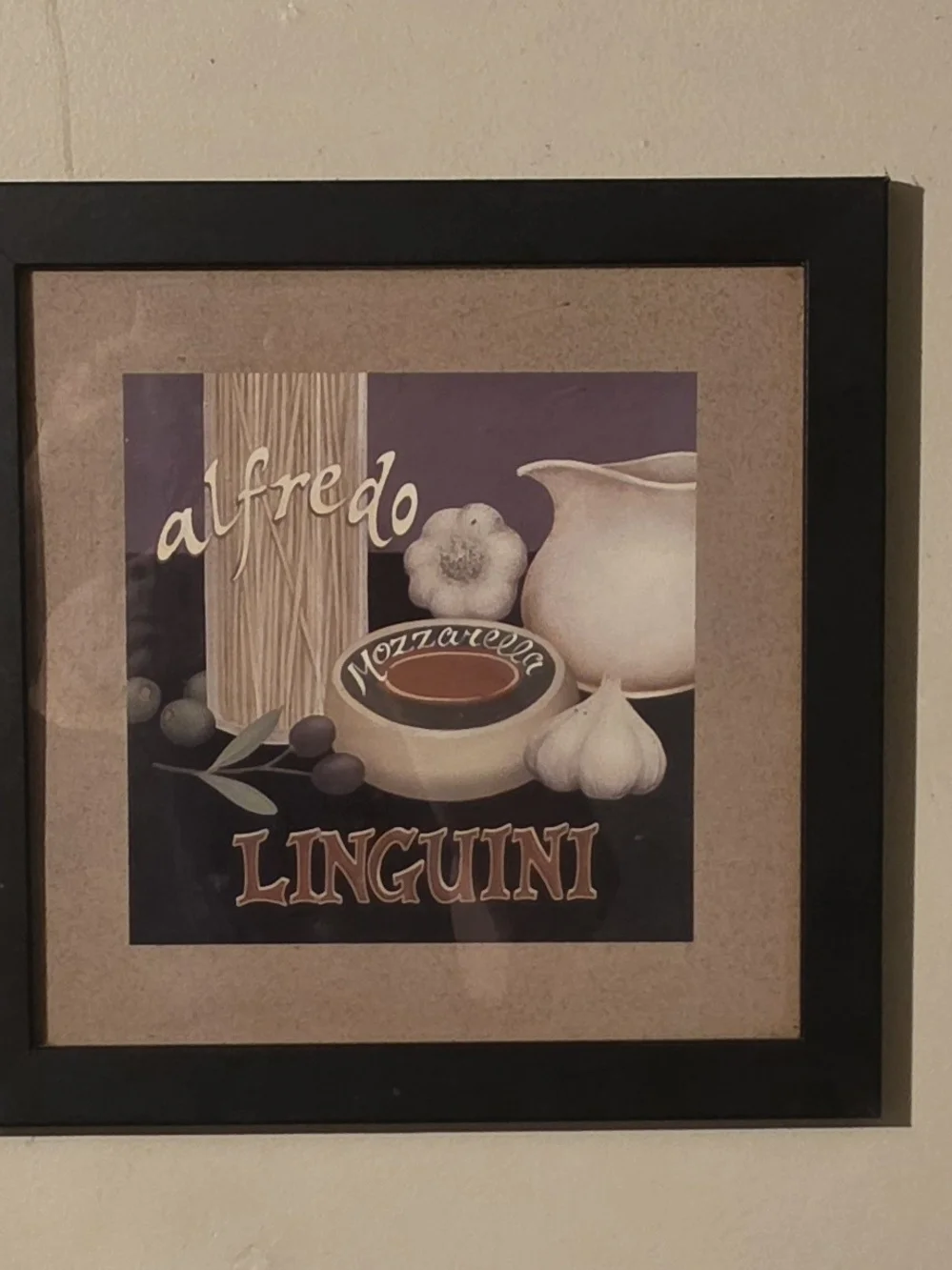 Alfredo Linguini Wall Art Print in Purple and Cream