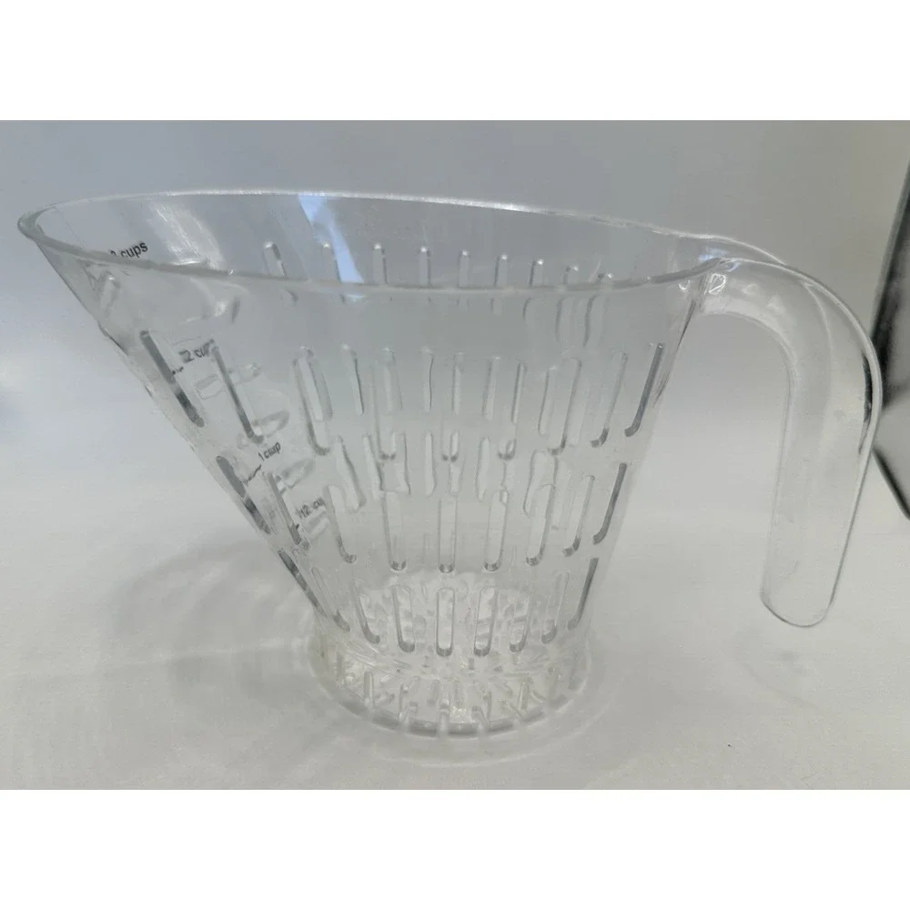 Pampered Chef Easy Read 3 Cup Measuring Colander #2324 Strainer Clear Plastic