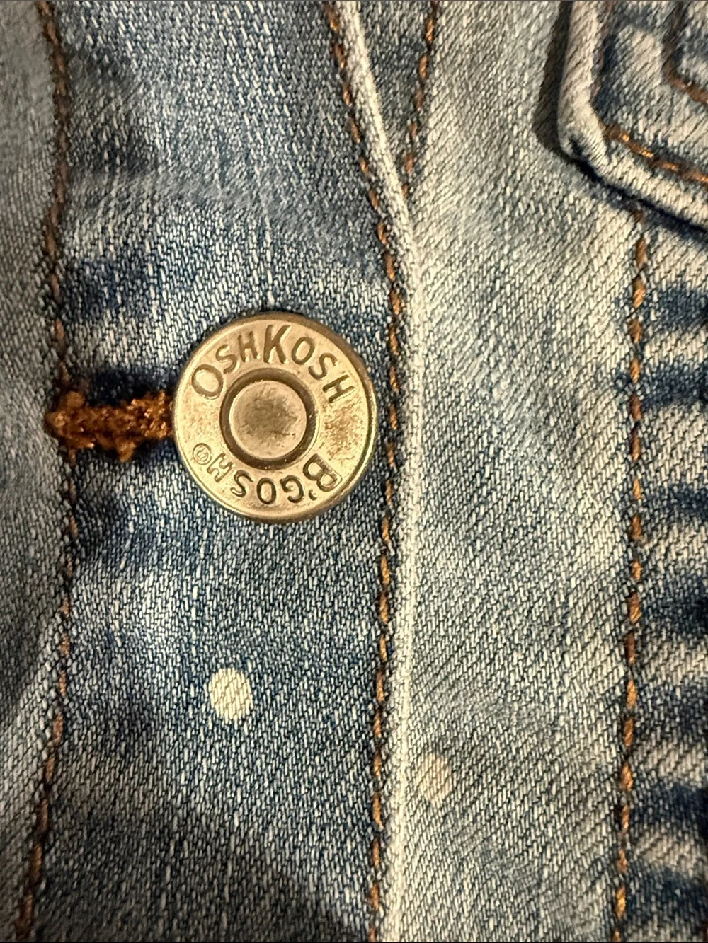 OshKosh B'gosh Medium Blue Denim Jacket with White Dot Accents