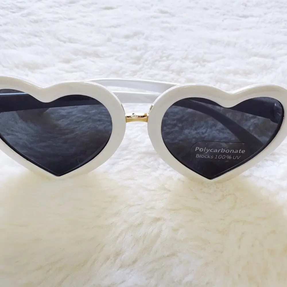 Pixie White Girl Heart-shape Sunglasses
