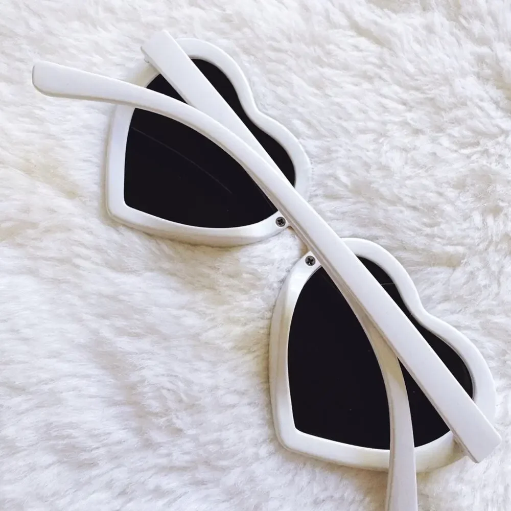 Pixie White Girl Heart-shape Sunglasses