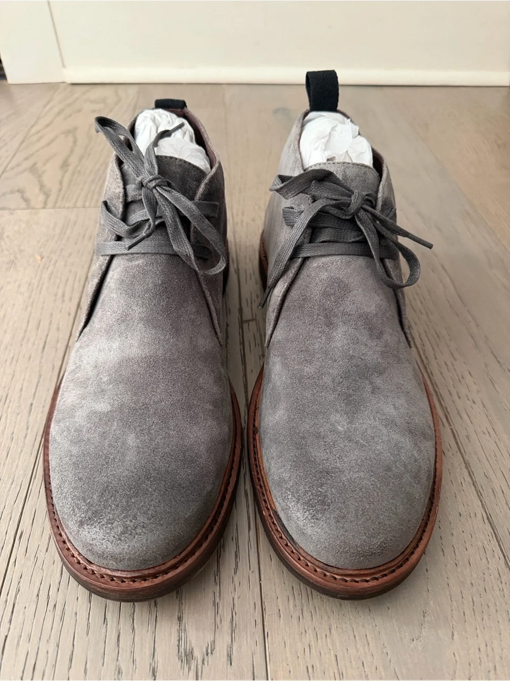John Varvatos Gray Suede Chukka Boots