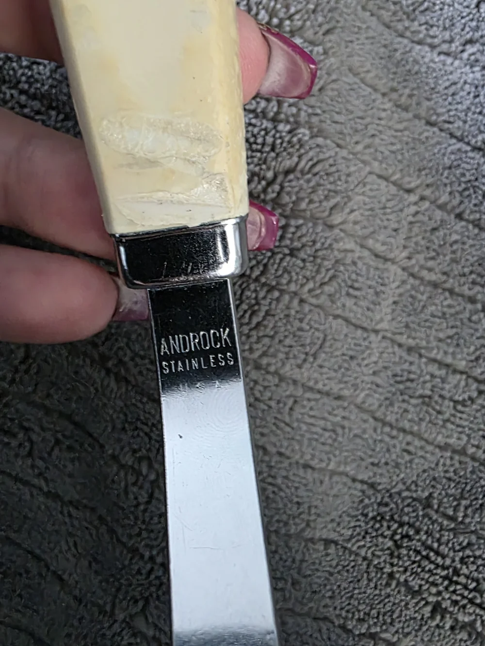Vintage Androck Tulip Spatula Slotted Metal Turner Mid Century Kitchen USA MCM