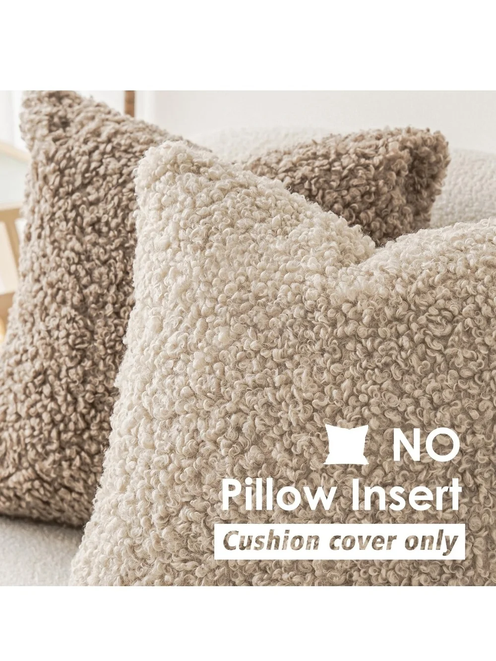 Cozy Sherpa Throw Pillows - Cream (Set Of 2)