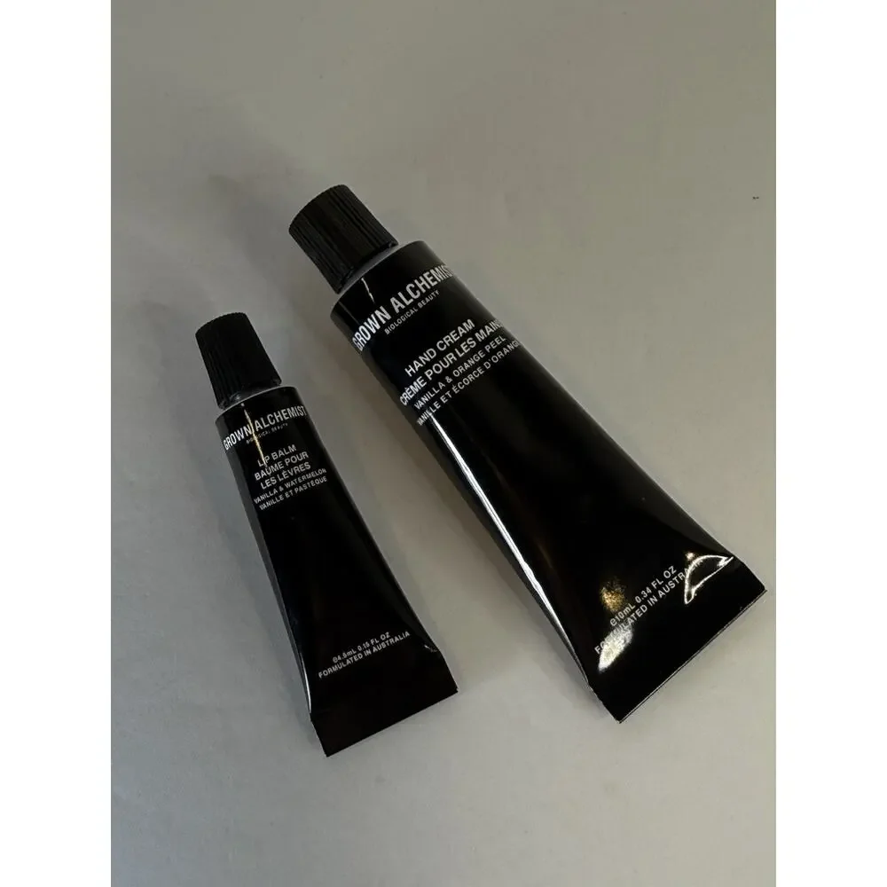 Grown Alchemist Travel Set Hand Cream & Lip Balm Vanilla Mini Hotel Size