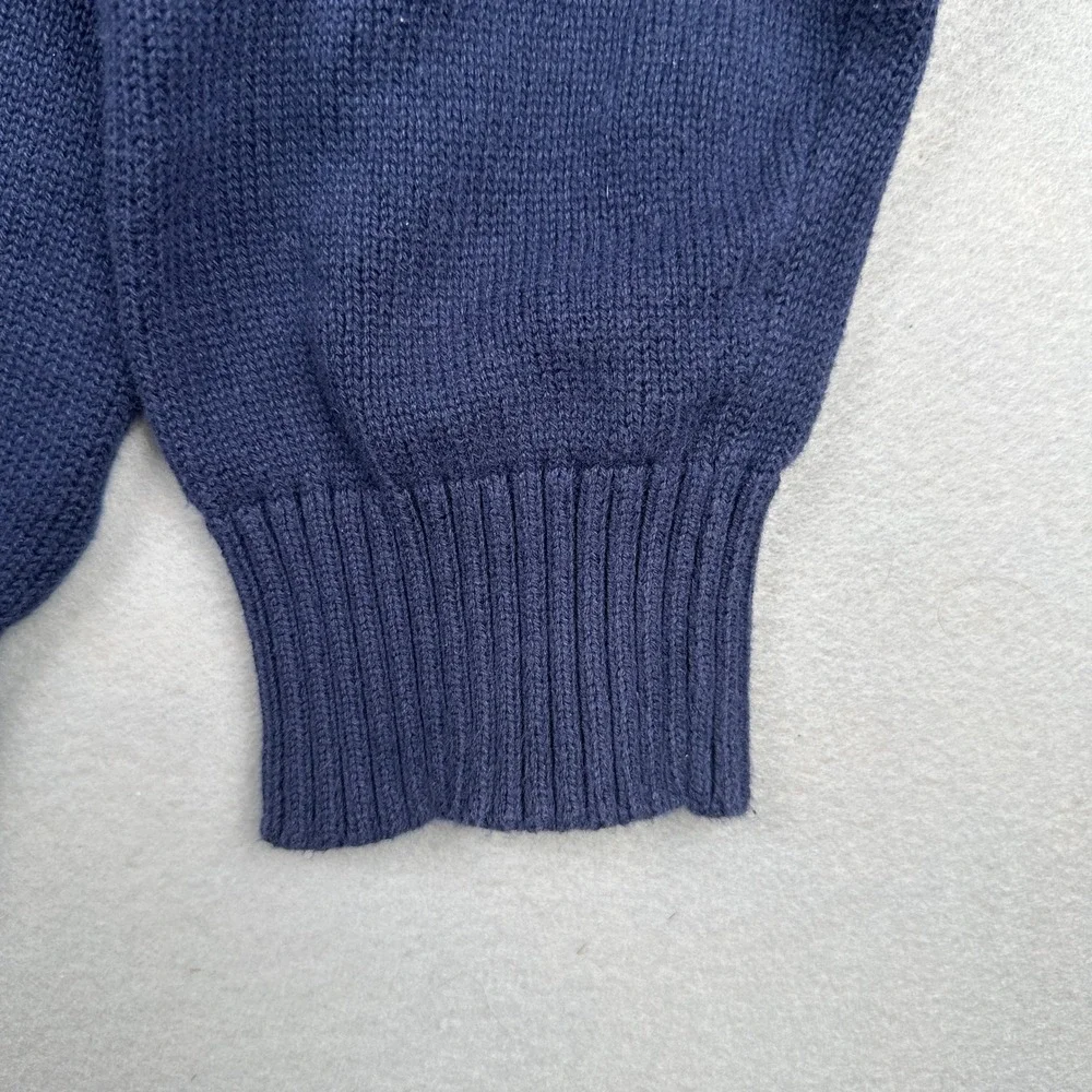 Kenneth Cole Reaction Mens XL Navy Blue Grey Stripe 1/4 Zip Cotton Sweater