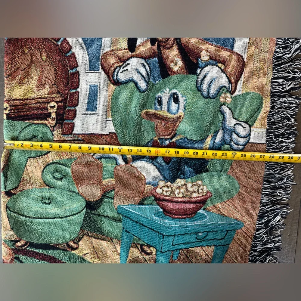 Disneyland Parks Mickey Mouse and Friends Woven Vintage Tapestry Throw Blanket