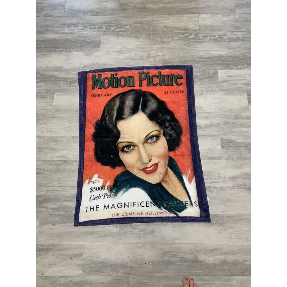 1931 FEBRUARY MOTION PICTURE‎ MOVIE MAGAZINE Throw BLANKET- GLORIA SWANSON COVER