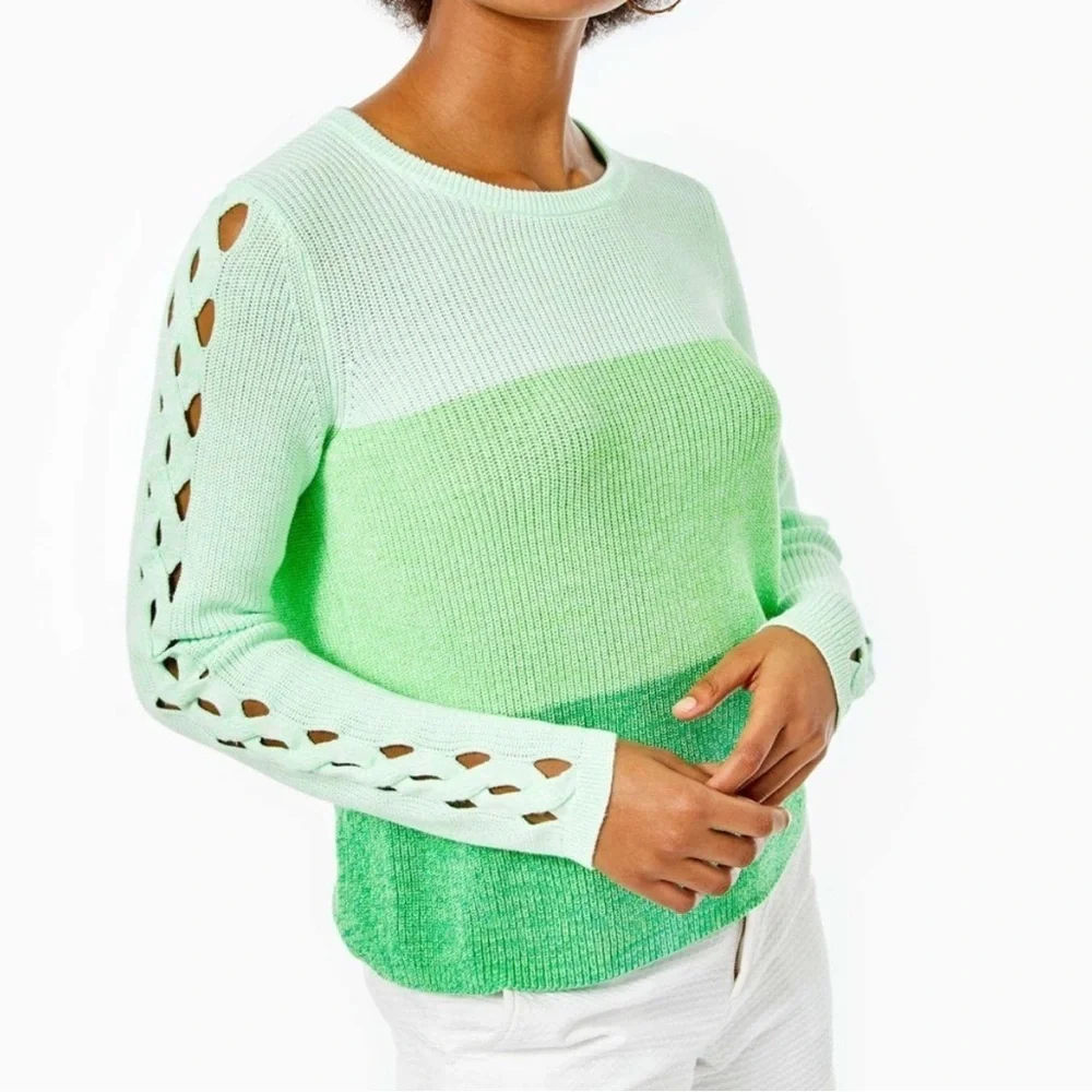 Lilly Pulitzer Cortina Ombré Cotton Blend Sweater Size M