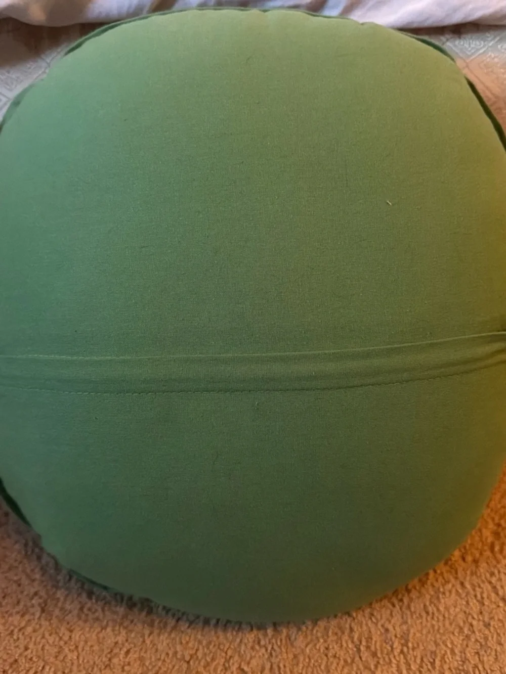 Hand-Embroidered Patchwork Boho Pouf - Green Multicolor