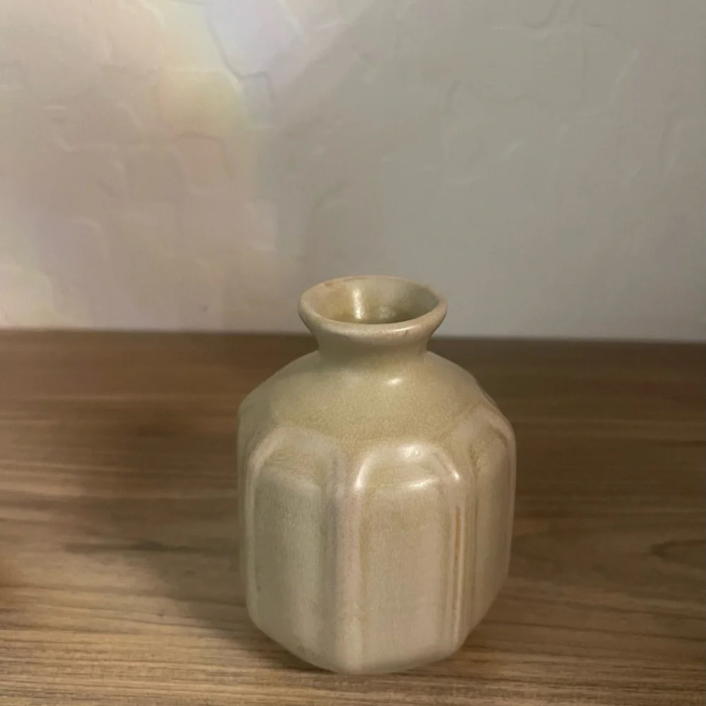 4” Faceted Ceramic Bud Vase in Taupe - Hearth & Hand with Magnolia
