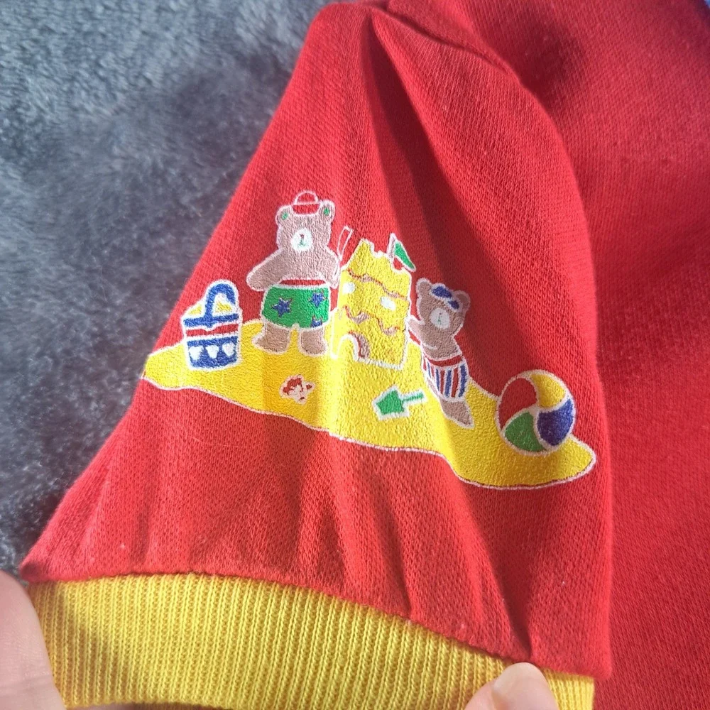 VTG OshKosh Bgosh Baby Boy Colorblock Beach Bear Polo Shirt 6-9M USA Kidcore