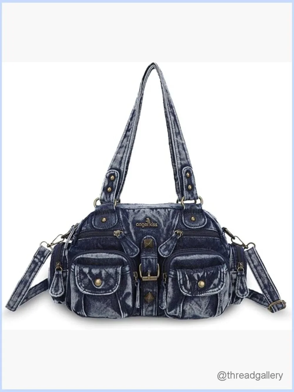 Hobo Crossbody Shoulder Bag Multipocket Soft Purse Removable Strap