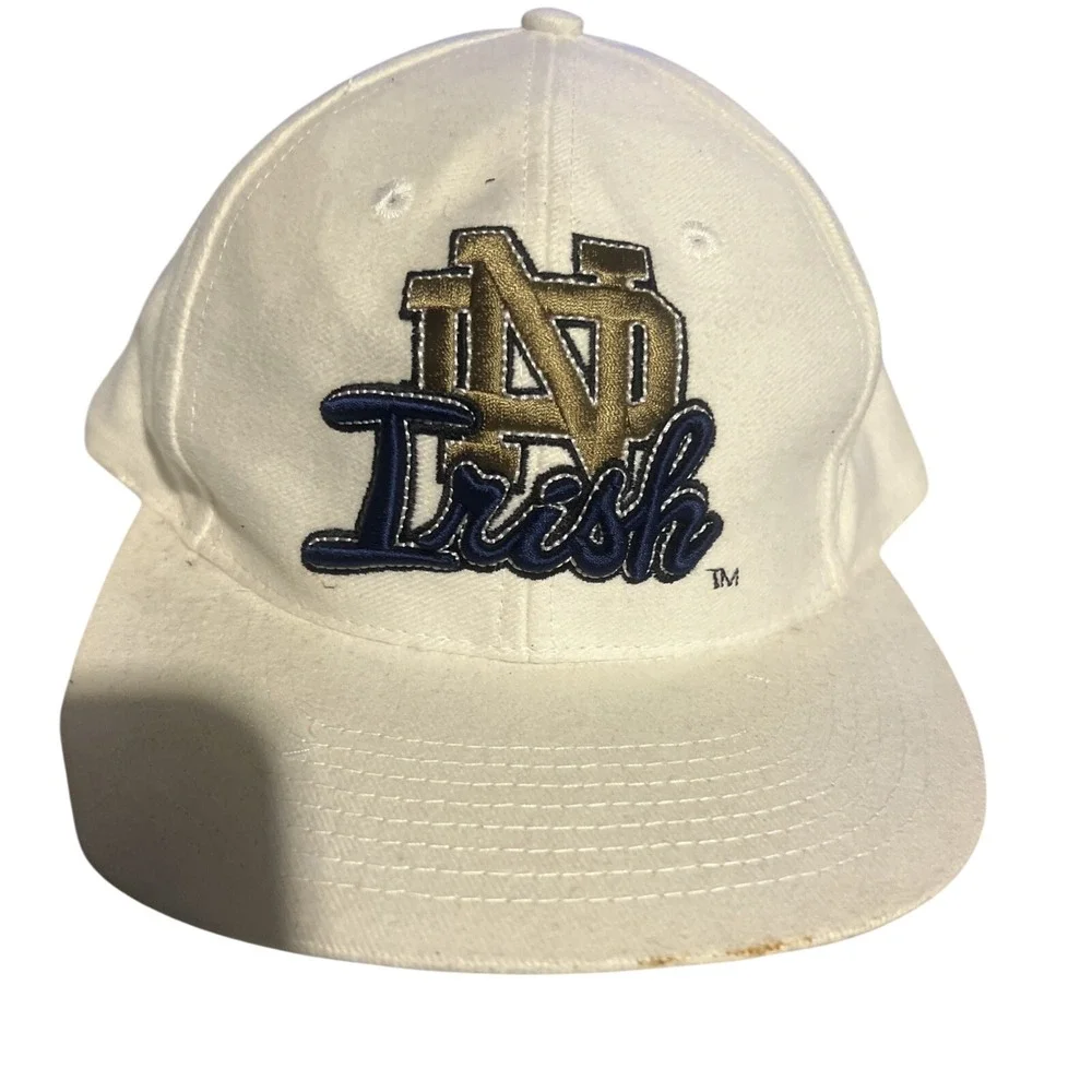 Vintage 90s Spell Out University of Notre Dame Volleyball‎ Snapback Hat Cap USA