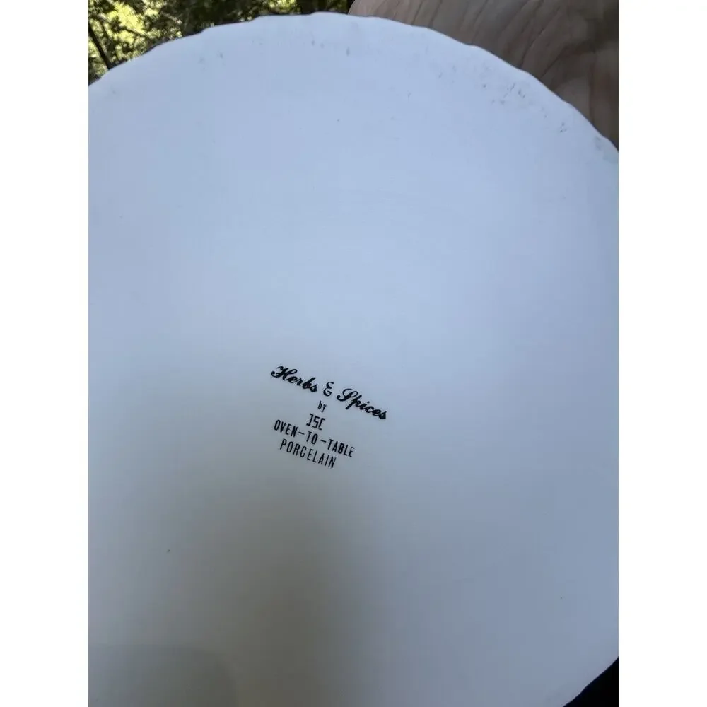 Vintage Shafford Souffle Dish Herbs and Spices Porcelain 7.5 inch