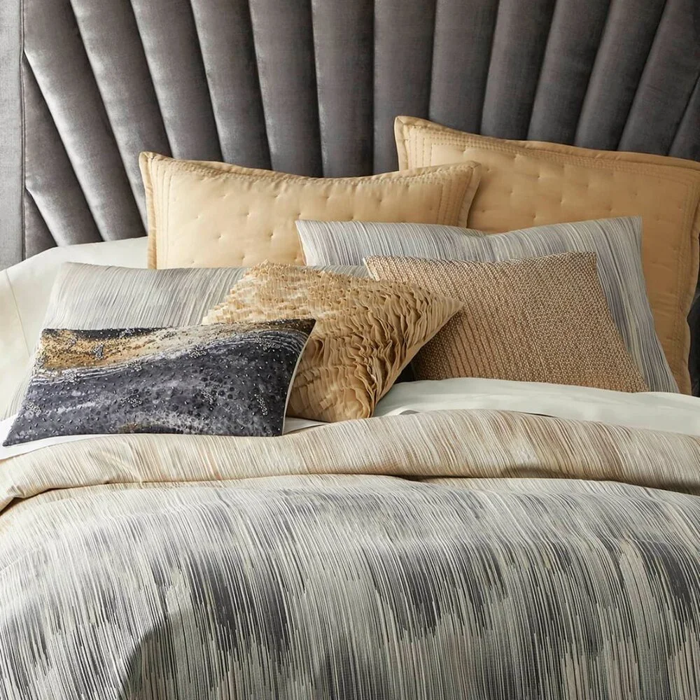 Donna Karan Home Ember King Duvet Cover Charcoal - Gold