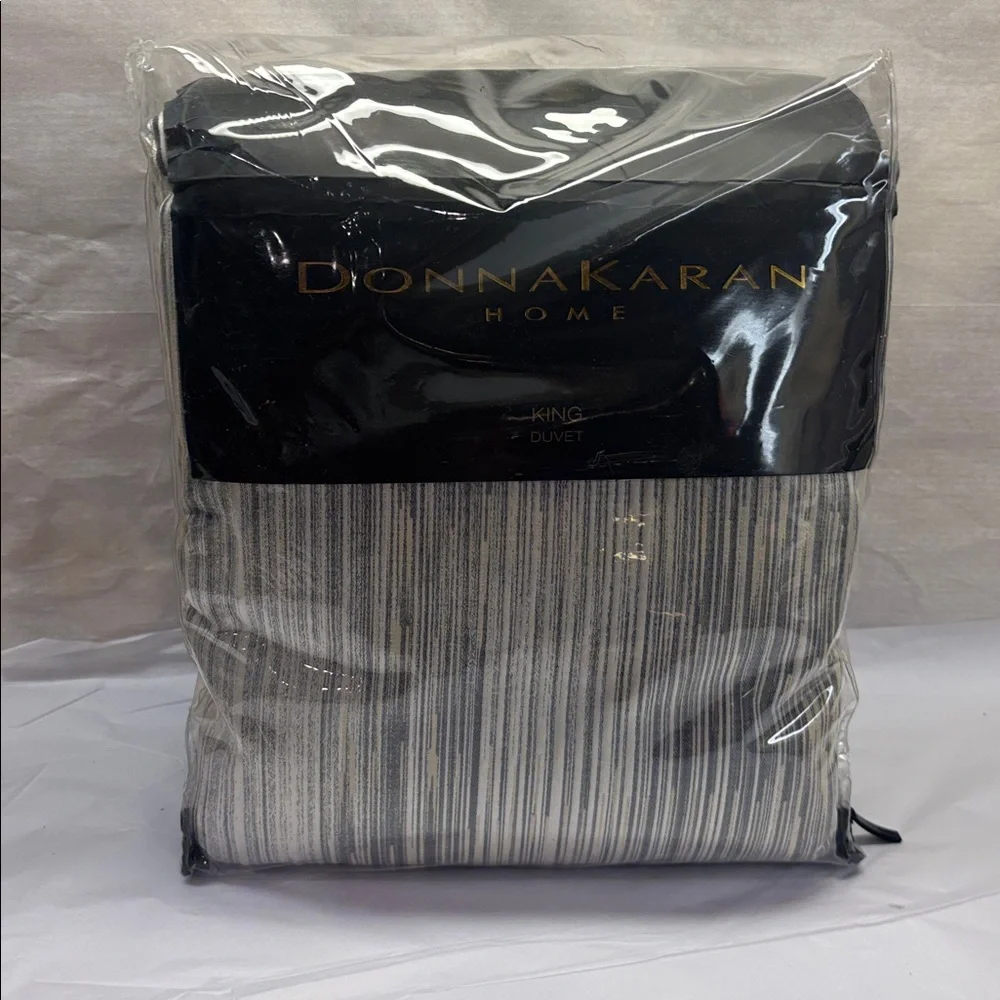 Donna Karan Home Ember King Duvet Cover Charcoal - Gold