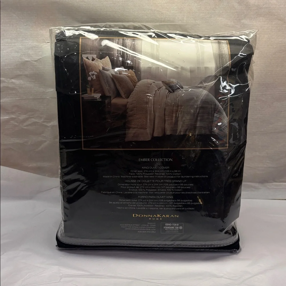 Donna Karan Home Ember King Duvet Cover Charcoal - Gold