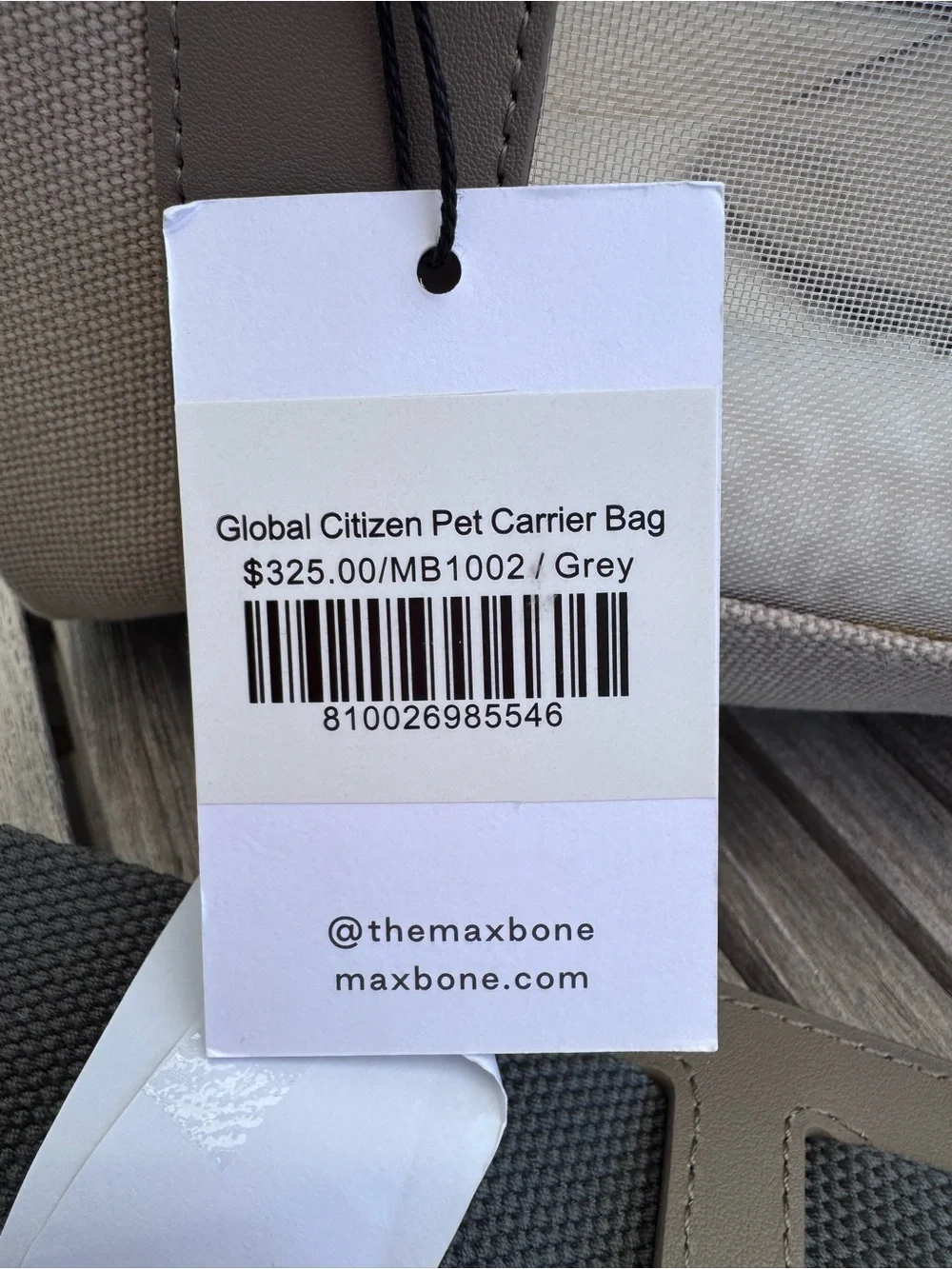 Neutral Taupe Pet Carrier Bag with Clear Window - Dog or Cat Travel Bag NWT