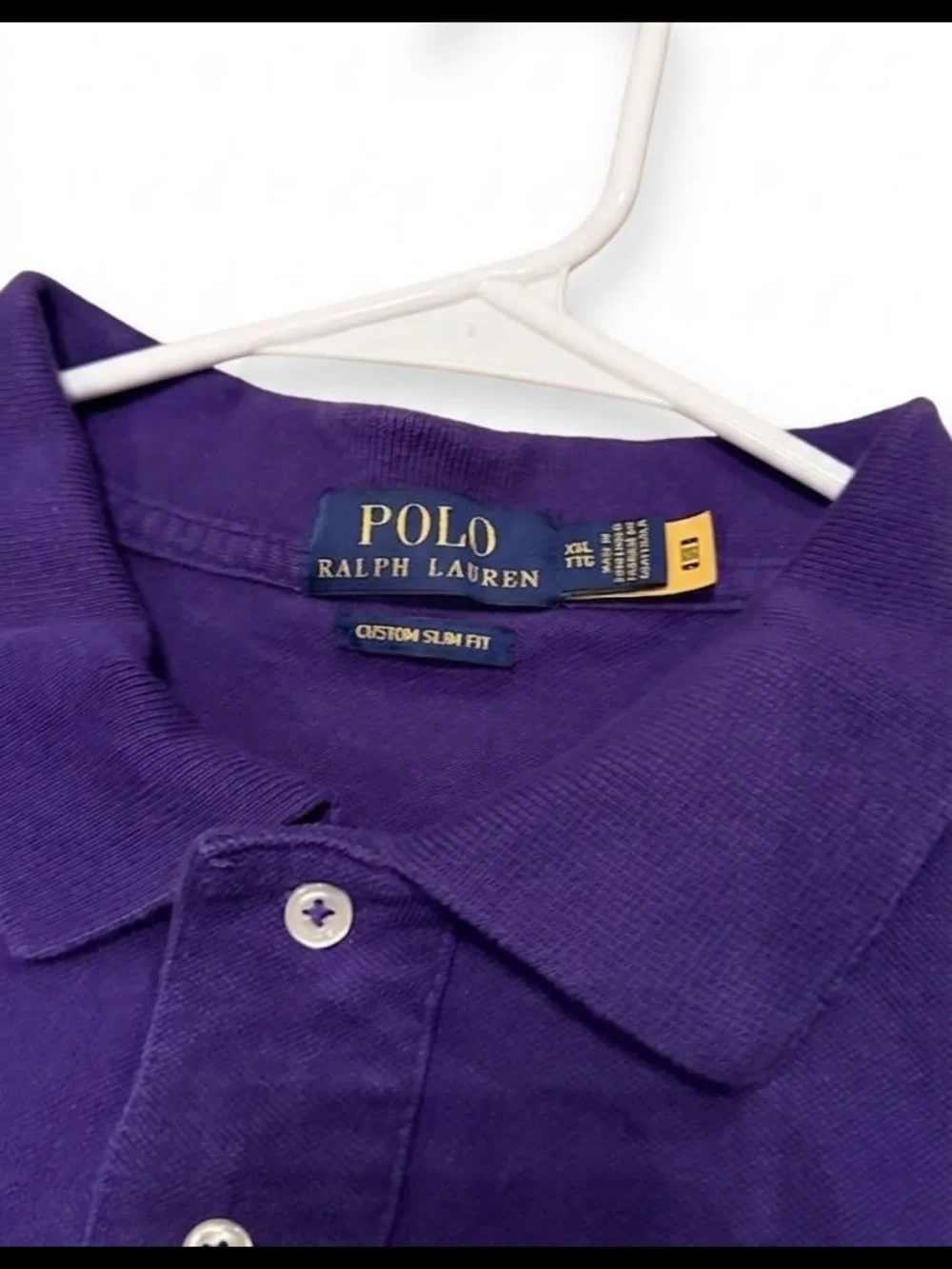 Polo Ralph Lauren Shirt Mens XXL Custom Slim Fit Purple Green Pony Polo
