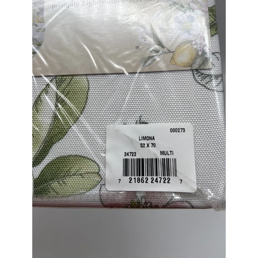 New Benson Mills Tablecloth Limona Lemons Oblong 52