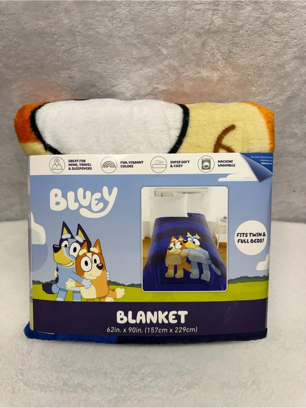 Bluey Blanket Twin Full Size Kids Soft Plush Throw 62x90