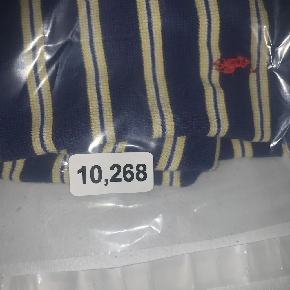 Polo Ralph Lauren Polo Shirt Striped Men's  XL Blue‎ Yellow Short Sleeve