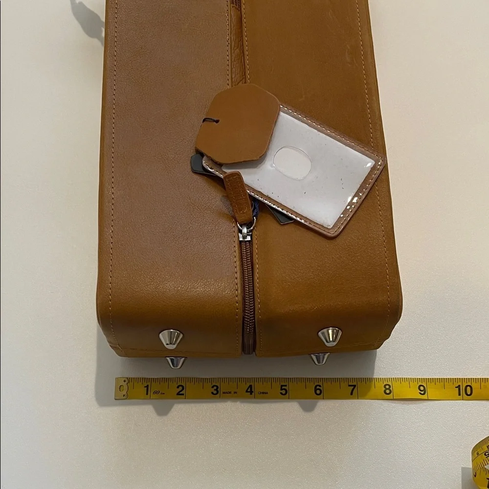 Ameri Leather Tan Leather Wine Travel Bag