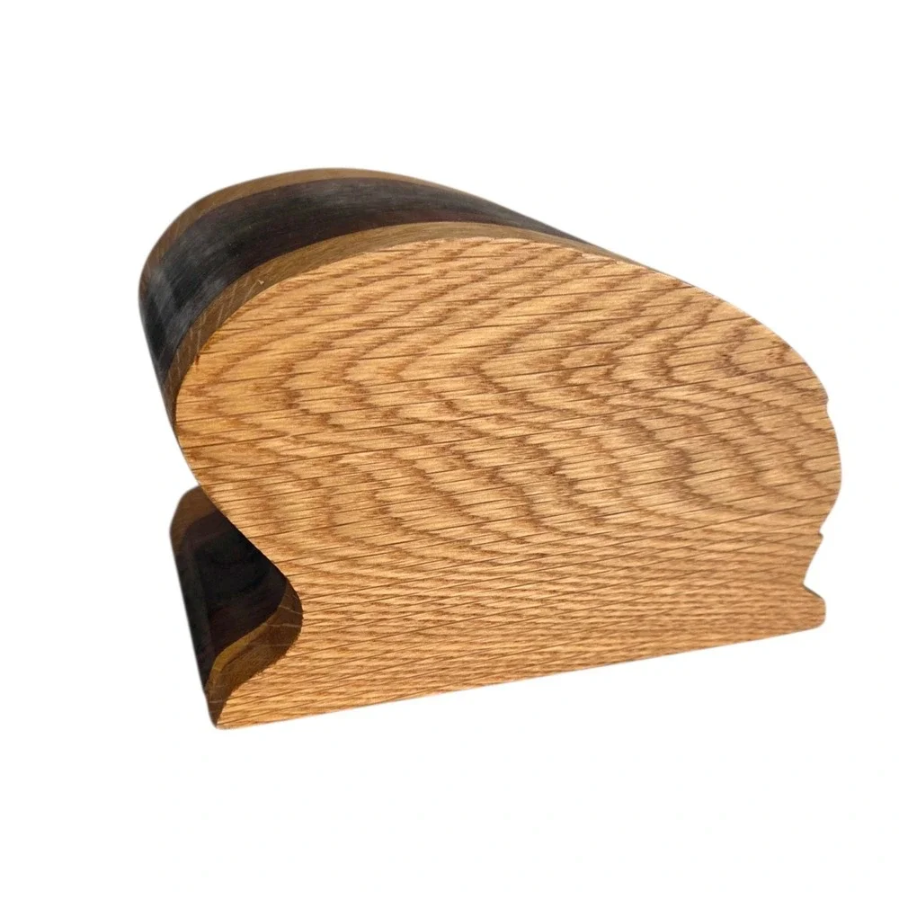 Handcrafted Artisan Bandsaw Wooden Jewelry Trinket Box Smooth Rounded Wood Grain